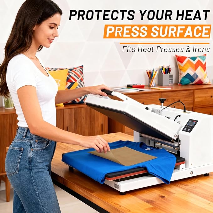 Svaldo Teflon Sheets for Heat Press, 10 Pack, 12x16 Heat Press Paper for T Shirts, Hat, Reusable Non Stick PTFE Teflon Sheet, Iron Transfer Paper for Sublimation Machine, Craft & Baking