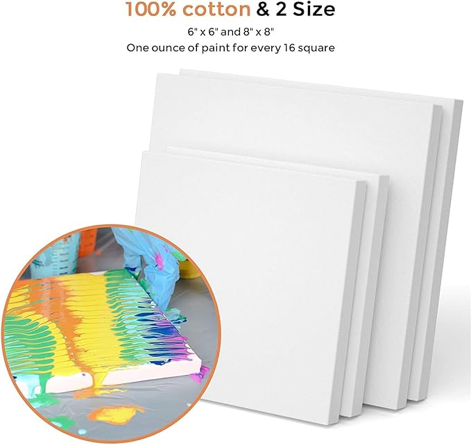 Nicpro Large Bulk Acrylic Pouring Paint, Art Starter Supplies with 8 Colors 8.45 oz Acrylic Paints, Pouring Medium, Silicone Oil, Canvases, Cups, Sticks, Tools Gloves, Strainers for Flow DIY Painting