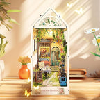 DIY Book Nook Kit,DIY Dollhouse Booknook Bookshelf Insert Decor,3D Wooden Puzzles with LED Dust Cover,Book Nook Miniature Kit,Birthday Halloween Home Decor for Teens Adult-Sylvia Garden
