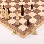 Wooden Chess Set with Folding Board - 15" Classic Magnetic Chess Set with Protective Bag for Adults, Chess Lovers Tournament Professional Beginner
