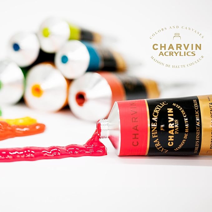 Charvin Extra Fine Professional Acrylic Paint - Brown Madder, 150ml Tube, Triple-Milled, Lightfast Pigments, Open Stock Artist Acrylic Paints in Nature-Inspired Hues