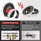 Neodymium Magnetic Tape, Flexible Magnet Tape Strips Roll (1'' Wide x 3.3 ft Long) with Strong 3M Adhesive Backing, Magnetic Strips Heavy Duty Perfect for Wall, DIY, Art Projects & Fridge