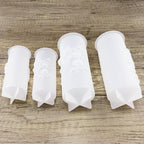 Flower Pillar Candle Molds 4pcs Rose Lily of The Valley Cylinder Silicone Molds for Candle Making Soaps Resin Clay Decoration Crafts DIY (Style -1)