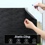 Haton Blackout Window Film, Black Out Sun Blocking Window Cover, Static Cling Frosted Privacy for Glass, Heat Control Darkening Room Coverings Shades Tint for Home Day Sleep, 35.4" x 157.4"