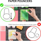30PCS / Sets Ink Applicator with Storage Cases,Paper Pouncers for Direct Ink Application On Crafts Projects Easily,Inking Sponge for Stamp Ink Distressing, Blending Card Making Crafting Tools