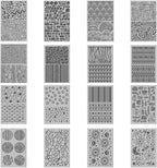 CHGCRAFT 16 Sheets 16 Styles Natural Knitted Texture Polymer Clay Texture Mat Sun Moon Stars Modeling Pattern Pad Bohemian Texture Sheets for Polymer Clay Making Earrings Jewerly Tools, 4×2.6 inch