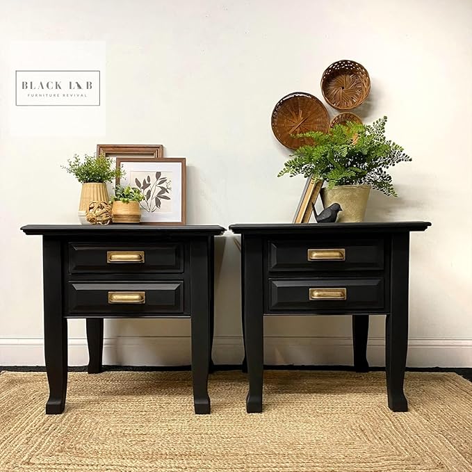 Dixie Belle Paint Company Chalk Finish Furniture Paint - Caviar (1 Gallon - 128oz) - Matte Black Chic Chalk Mineral DIY Furniture Paint