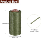 uxcell Flat Leather Sewing Waxed Thread, 270m / 295 Yards Polyester Wax String, 150D Wax Stitching Cord for Leather Crafts, Bookbinding, Bracelets Braided, Grass Green