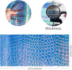 ONEART | Iridescent Transparent Embossed Vinyl Holographic Blue Clear PVC Vinyl Craft Film 16"×54" for Sewing DIY Projects-Stone