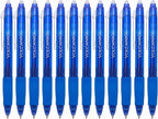 Volcanics Retractable Clicker Erasable Gel Pens - 0.7mm Ball Point, Heat Erase with Built-in Eraser, 12 Pack Blue