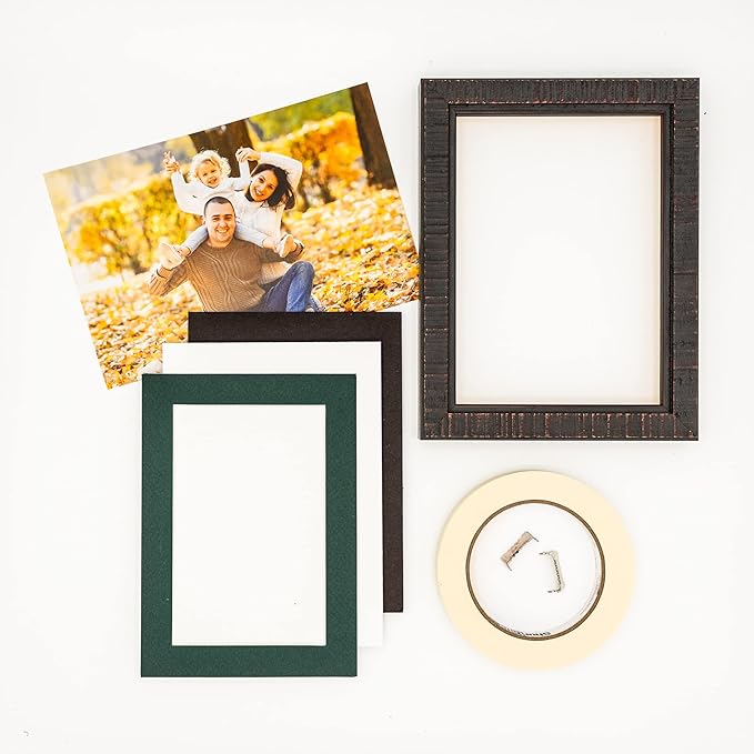 Pack of TEN 11x14 Mats Bevel Cut for 8.5x11 Photos - Acid Free Forest Green Precut Matboards For Pictures, Photos, Framing - 4-ply Thickness