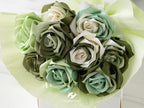 HUIHUANG Green Satin Ribbon 1-1/2 inch x 100 Yards Moss Green Double-Faced Satin Ribbon for Flower Bouquet, Gift Wrapping, Eternal Roses, DIY Crafts, Bridal Shower Wedding Decor