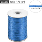 MECCANIXITY Waxed Cord 1mm Waxed Polyester Cord 175 Yard Wax String for Bracelet Making,Necklaces, Beading,Jewelry Making and DIY Crafts(Bright Blue)