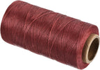 MECCANIXITY Waxed Thread,284 Yard 0.8mm 150D Flat Wax Thread Polyester Waxed String for Leather Sewing Hand Weaving Book Binding Home Decoration,Wine Red