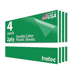 Trotec TroLase | 12"x24"x1/8", 4 Pcs | Bright Green/White | 2 Ply | Modified Acrylic | Laser Engraving Double Color Plastic Sheet | Engraving Blanks for Laser, Saw, Guillotine | Made in USA
