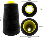 Tortoise 4 Cones of 3000 Yards Each Spool Thread for All Purpose, Serger, Overlock, Quilting, Sewing Machine - 40S/2 Black 100% Polyester