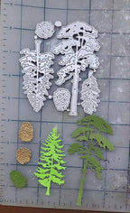 Lapoo Flowers Metal Cutting Die for Scrapbooking - Durable, Cut Stencils for DIY Scrapbook Photo Album Decorative Paper Card, Card Making Supplies, Embossing (A Set of Pine Trees 3.6 x 4.1 in)