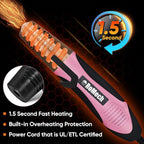 ROMECH 350W Heat Gun with 2 Nozzles, Dual Temp Heat Gun 400°F-660°F, Fast Heat Hot Air Gun with Overload Protection for DIY Craft Embossing Shrink Wrapping (Pink)