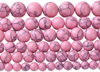 60pcs 6mm Pink Turquoise Beads Natural Stone Round Loose Spacer Beads for Jewelry Making DIY Bracelet Necklace 1 Strand 15inch