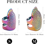 FR 4 Pack (2 Sizes, S/M) Sewing Thimble Finger Protector, Adjustable Finger Metal Shield Protector Pin Needles Sewing Quilting Craft Accessories DIY Sewing Tools Needlework Dazzle