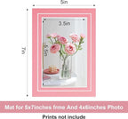 HOTUO 10 Pack 5x7 Colorful Picture Mats, 4 Ply Thickness Frame Mattes for 4x6 Photo, Photo Mat with Core Bevel Cut(Colorful with V-Groove)