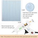 52pcs Pale Blue Sealing Wax Sticks, Andotopee Glue Gun Wax Seal Sticks for Wax Seal Stamp, Premium Sealing Wax for Envelope Letter Seal Wedding Invation Craft Adhesive, Great Gift Ideas (Mini Size)