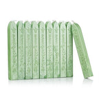 Mceal Sealing Wax Stick with Wick Flower De Luce of France Retro 10 Pieces Pack (Sage Green)