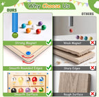 2 in 1 Double Side Magnetic Color and Number Maze, Montessori Magnetic Alphabet Maze Board Toys 3-5 Years Old, Wood Magnet Puzzle Learning Counting Matching Toys for 3 4 5 Todders Kids Girls Boys