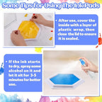 7"x8" Large Ink Pads for Kids - Handprint Footprint Size Rainbow Stamps Pad, Safe & Washable Ink Pad for Fingerprint Painting Card Making Stamp Crafting Paper Wood Fabric Scrapbook Kids Birthday Gifts