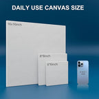 Stretched Canvases for Painting 16x16 Inch 4-Pack, 10 oz Triple Primed Acid-Free 100% Cotton Blank Canvas, Square Canvas for Oil Paint Acrylics Pouring & Wet Art Media, Pour Painting