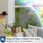 rabbitgoo Window Privacy Film One Way Window Tint for Home, Removable Reflective Heat Sun Blocking Anti UV Glass Door Covering, Mirror Tinting Film House Office, 35.4 in X 32.8 Feet, Black Silver