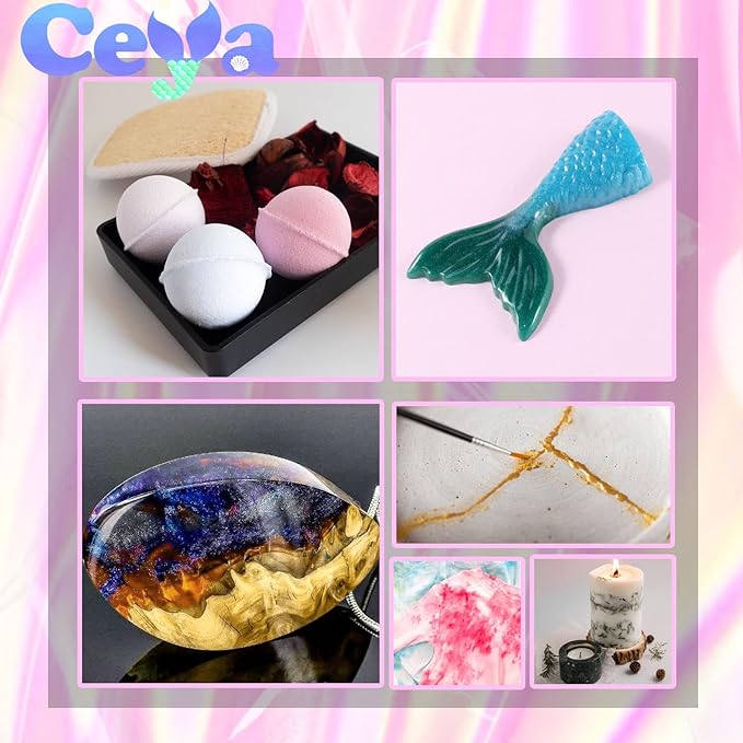 Ceya Mica Powder, 5.3oz/ 150g Palace Blue Pearlescent Effect Colorant Pigment Powder for Epoxy Resin, Tumblers, Slime Bath Bomb, Soap Dye, Slime, Candle, Resin Crafting, Paint, Jewelry, Nail Polish