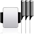 WILLBOND Magnetic Wrist Sewing Pincushion Wrist Magnetic Pin Holder Wristband Pin Cushion Holder with 3 Pcs Stainless Steel Pintail Comb Rat Tail Comb for Hair Clips Hand Sewing(Black)