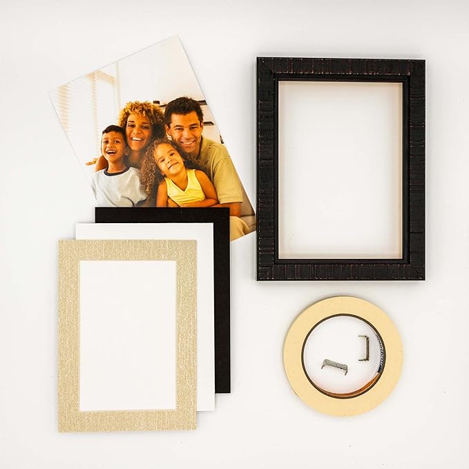 8x10 Mat Bevel Cut for 6x8 Photos - Acid Free Fresh Linen Canvas Precut Matboard With Backing Board and Crystal Clear, Self Seal Photo Mat Bag - For Pictures, Photos, Framing - 4-ply Thickness