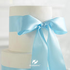 HUIHUANG Baby Blue Ribbon 2 inch Wide Double Faced Satin Ribbon Light Blue Ribbon for Gift Wrapping, Bows Making, Flower Bouquet, DIY Crafts, Baby Shower, Holiday Party Decor-25 Yards/Roll