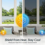 DOWELL One Way Window Privacy Film with 3 Tools Window Tint for Home Sun Blocking Heat Control Anti UV Reflective Mirror Covering See Out Not in for House and Office Black Silver 35.4" X 157.4"