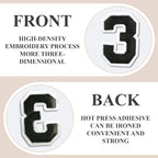 Number Iron On Patches, Numbers 0-9 Embroidery Applique Patch, DIY Decorative Heat Press Patches for Clothing Jeans Jackets Backpacks Hats (Black 50 Pcs)