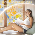 3D Stained Glass Window Privacy Film, Heat Control UV Blocking Static Cling Decorative Window Film for Bathroom,Front Door,Home Non Adhesive,16.9 x 78.7 inches Honey