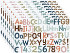 TaoBary 544 Pcs 2 Inch 16 Sheets Large Letter Stickers, Upper and Lower Case, Adhesive Vinyl Alphabet Sticker for Bulletin Board, Poster, Bottle, DIY, Notebook(Black, White, Rainbow, Gray Tone,2 Inch)