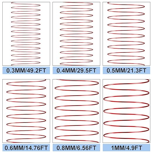0.5 mm Dia. 6 Rolls Copper Jewelry Wire, 5 Assorted Colors Beading Wire for Jewelry Making Bracelet Earrings Rings Necklaces Flower Craft Projects