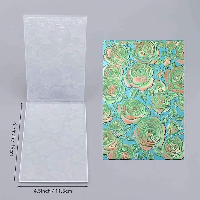 BAOFALI 3D Embossing Folder for Card Making,Floral Pattern Clear Plastic Texture Fades Embossing Folder Template for Scrapbooking Cardstock Album DIY Decoration Paper Crafting 6.3x4.5inch