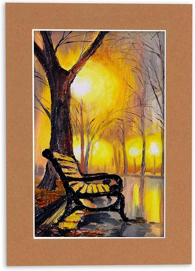 6x8 Mat for 8x10 Frame - Precut Mat Board Acid-Free Brown 6x8 Photo Matte Made to Fit a 8x10 Picture Frame, Premium Matboard for Family Photos, Show Kits, Art, Picture Framing, Pack of 25 Mats