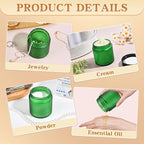 Glass Jars with Lids,Eco-Friendly Cosmetic Containers with Airtight Black Lids & Liners, Multi-Color Options for Cream, Lotion, Body Butter, DIY Skincare Travel Jars (Green Frosted, 4oz)