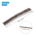 PATIKIL 22 Gauge 16" Floral Stem Wire, 100 Pcs Paper Wrapped Iron Artificial Flower Stem Accessories for DIY Bouquet Stem and Craft Decoration, Brown