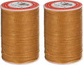 uxcell Round Leather Sewing Waxed Thread, 55m / 60 Yards Polyester Wax String, 0.80mm Wax Stitching Cord for Leather Crafts, Bookbinding, Bracelets Braided, Golden Brown, 2pcs