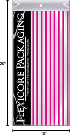 Flexicore Packaging Hot Pink Pin Stripe Print Gift Wrap Tissue Paper Size: 15 Inch X 20 Inch | Count: 10 Sheets | Color: Hot Pink Pin Stripe