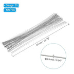 PATIKIL 20 Gauge 16" Floral Stem Wire, 100 Pcs Paper Wrapped Iron Artificial Flower Stem Accessories for DIY Bouquet Stem and Craft Decoration, Silver
