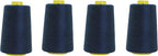 Mandala Crafts 4 Pack of Serger Threads Cones Spools - 20S/2 24000 Yards Polyester Navy Blue Threads for Sergers Machine and Overlock Quilting Sewing Machine