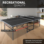 4.5FT/6FT/8FT Mid-Size Table Tennis Table Ping-Pong Table Set Foldable & Portable Table Indoor Outdoor for Family Game