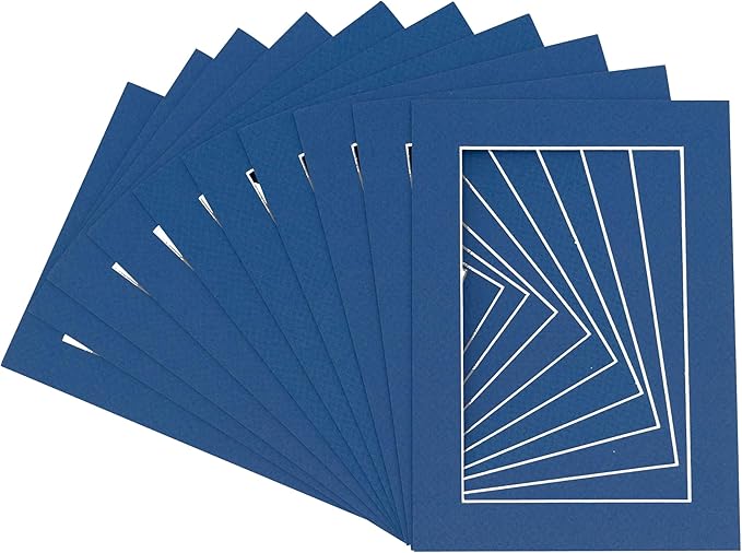 5x7 Mat for 8.5x11 Frame - Precut Mat Board Acid-Free Show Kit with Backing Board, and Clear Bags Royal Blue 5x7 Photo Matte Made to Fit a 8.5x11 Picture Frame Matboard for Framing, Pack of 100 Mats